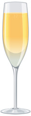 Vector illustration of a filled champagne flute © blueringmedia