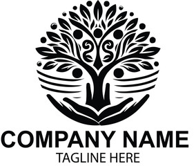 wellness tree logo design 