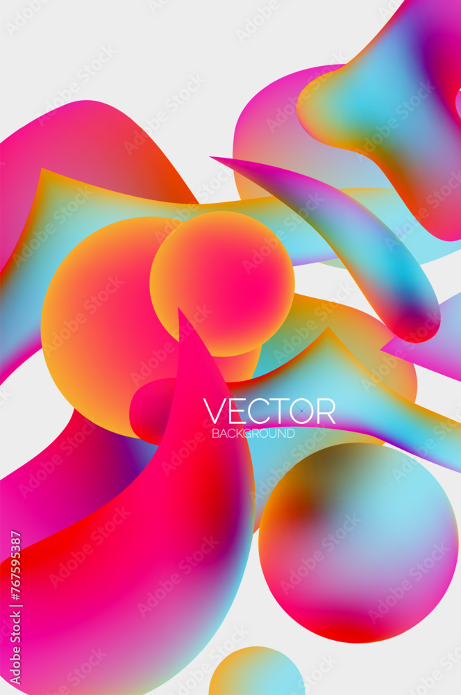 Aufkleber Vector abstract glowing shapes background