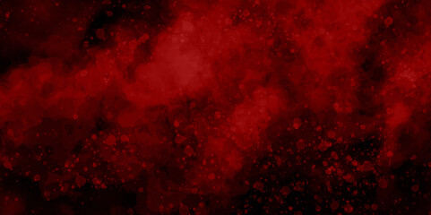 Modern abstract night sky space watercolor background. dark red pink nebula universe. wall painted with red paint. dark red and black backdrop scratched grunge urban background. red smoke in dark.