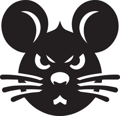 Angry Rat Face Minimalist Vector Design