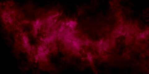 Modern abstract night sky space watercolor background. dark red pink nebula universe. wall painted with red paint. dark red and black backdrop scratched grunge urban background. red smoke in dark. - obrazy, fototapety, plakaty