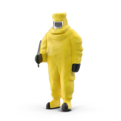 Realistic Hazmat Suit in Action - Protection and Safety in Hazardous Environments Showcased with Precision