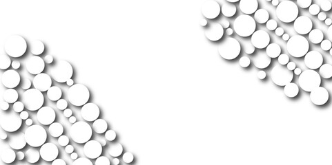 Modern abstract white bubble background with circles. Banner pattern with copy space Abstract blank geometric circle abstract white background with circles cut out drop shadow background.