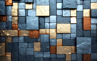 square colored mosaic background made of plastic and glass. abstract background geometric texture
