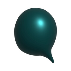 Glossy Teal Speech Bubble Floating Against a Plain Background