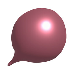 Glossy Pink Speech Bubble Render With 3D Effect and Soft Shadows