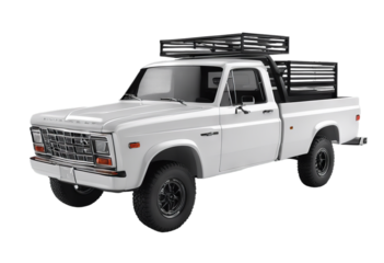 pickup white template truck car isolated background three-dimensional art auto automobile back big box business cargo carrier delivery design family form front illustration