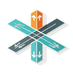 Crossroads icon design. road junction icon intersection