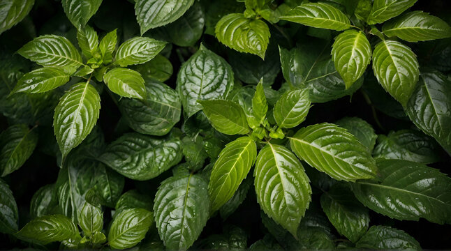 beautiful closeup photo of green leaves. wallpaper background for desktop web design for ads and copy space print.generative.ai