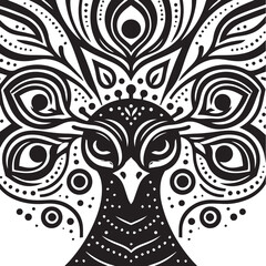 Peacock Minimalist vector Design 