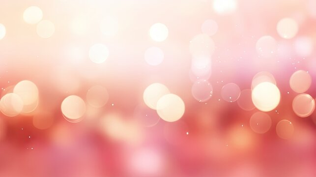 Abstract Background. Pink and Gold Bokeh with Circle Lights. Shining, Sparkling Lights Perfect for Valentine's Day, Mother's Day, Women's Day, Wedding, Anniversary, Banner, or Poster.