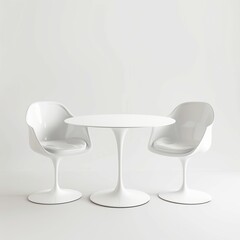 Two Chairs and White Table