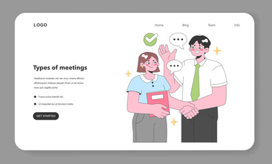 Professional agreement sealed with a handshake. Flat vector illustration