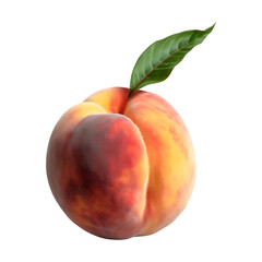 Fototapeta na wymiar Fresh peach isolated on transparent background