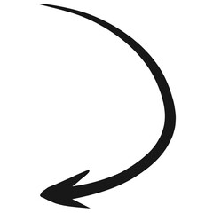 Hand drawn arrow transparent background, Brushstroke arrow design element. 