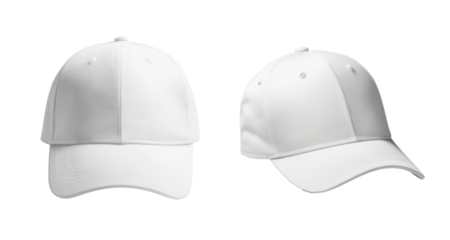 white baseball cap isolated on transparent background