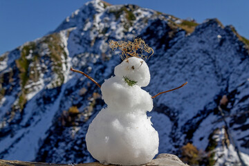 snowman on mountain