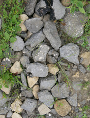 The texture of large stones. View from above. Vertical