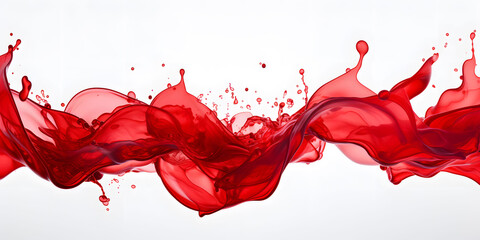 Vivid Red Liquid Splash Isolated on White Background for Vibrant Design