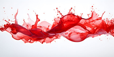Vivid Red Liquid Splash Isolated on White Background for Vibrant Design