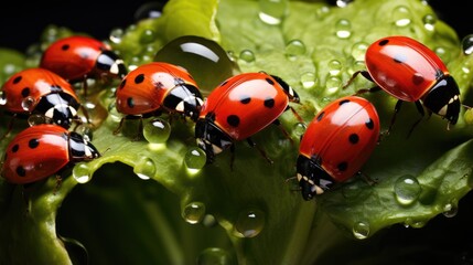 synthetic ladybugs protecting crops from pests