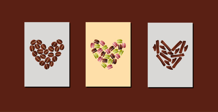 love coffee and chocolate pattern collection