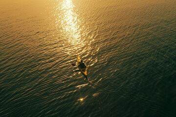 A Lone Kayaker's Twilight Paddle