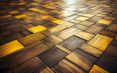 wooden parquet on the floor of the house. abstract background geometric texture - 767614575