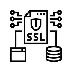 ssl secure sockets layer seo line icon vector. ssl secure sockets layer seo sign. isolated contour symbol black illustration