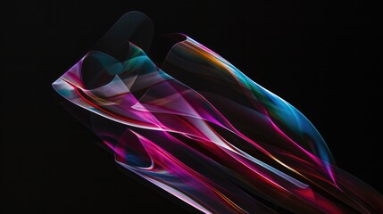 Abstract digital art of colorful wavy lines.