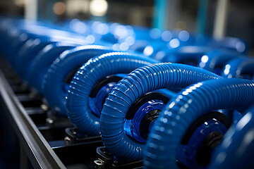 industrial products from colored plastic and rubber hoses and pipes - Powered by Adobe