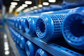 industrial products from colored plastic and rubber hoses and pipes - 767615367