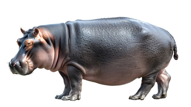 hippopotamus isolated on white background , generative ai
