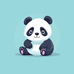 Cute panda bear vector illustration. Flat design. 