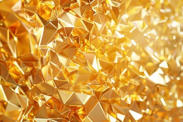 3d render abstract gold crystal background