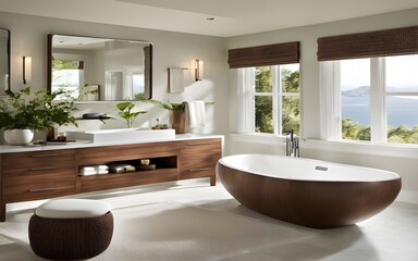 modern bathroom with bathtub