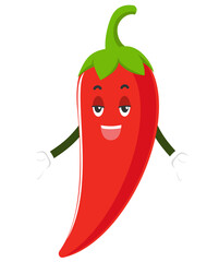red chilli pepper cartoon character