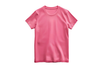 plain pink classic t-shirt , front view mockup ,isolated on transparent background