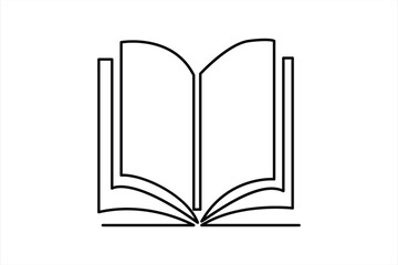 Continuous one line drawing of a book icon. outline vector illustration