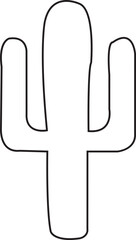 Cactus icon in trendy black line style with editable stock. Desert symbol. Botanica plant garden summer tropical illustration doodle. Large pack of vector silhouette design on transparent background.