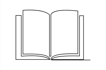 Continuous one line drawing of a book icon. outline vector illustration