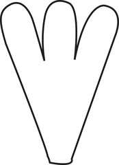 Obraz premium Cactus icon in trendy black line style with editable stock. Desert symbol. Botanica plant garden summer tropical illustration doodle. Large pack of vector silhouette design on transparent background.