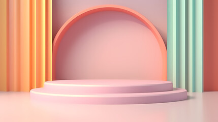 3d rendering colorful platform