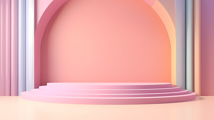 3d rendering colorful platform