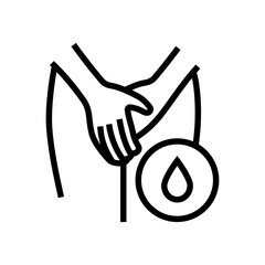 incontinence urology line icon vector. incontinence urology sign. isolated contour symbol black illustration - obrazy, fototapety, plakaty