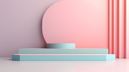 3d rendering colorful platform