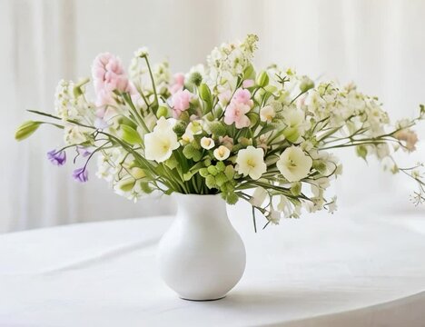 a bouquet of delicate spring flowers