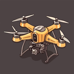 Drone technology unmanned aerial vehicle icon cartoon
