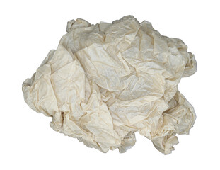 Crumpled paper ball cutout on transparent background png file
